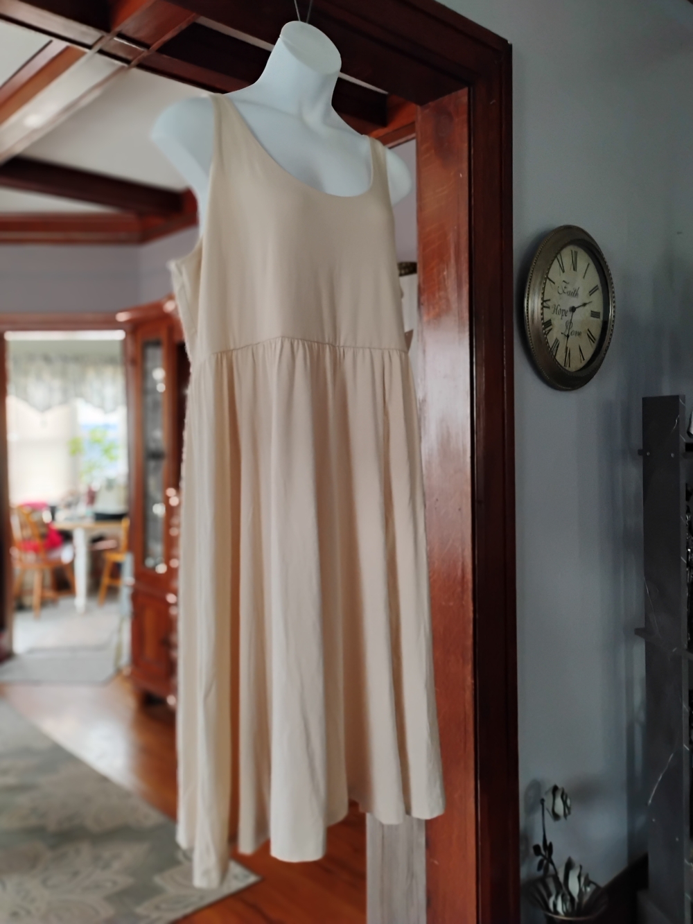 Long Cream Romper By A New Day. Sleeveless Accented Bodice With Long Split.